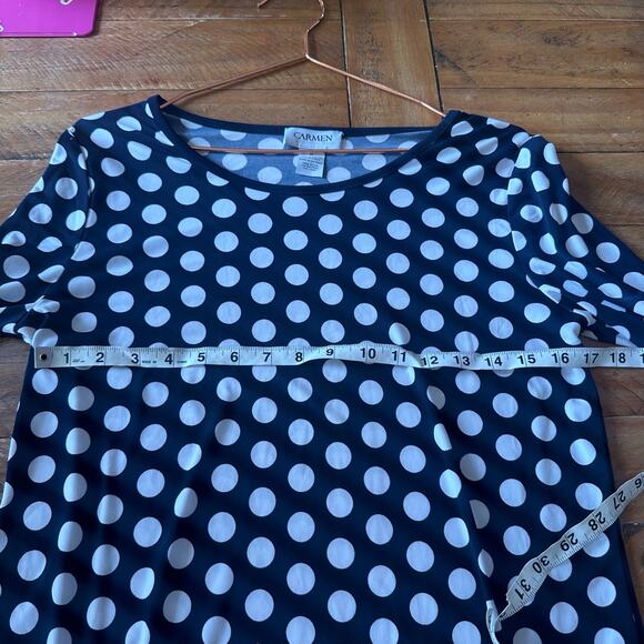 Carmen Marc valvo polka dot blouse size medium - Picture 4 of 5